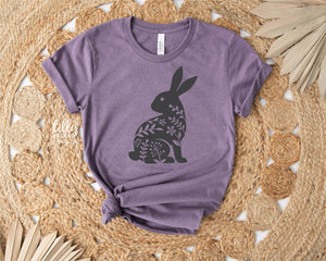 Easter T-Shirt For Women, Bunny Rabbit  Print, Easter Bunny Shirt, Easter Egg Hunt, Easter Gift, Women's Easter T-Shirt Gift