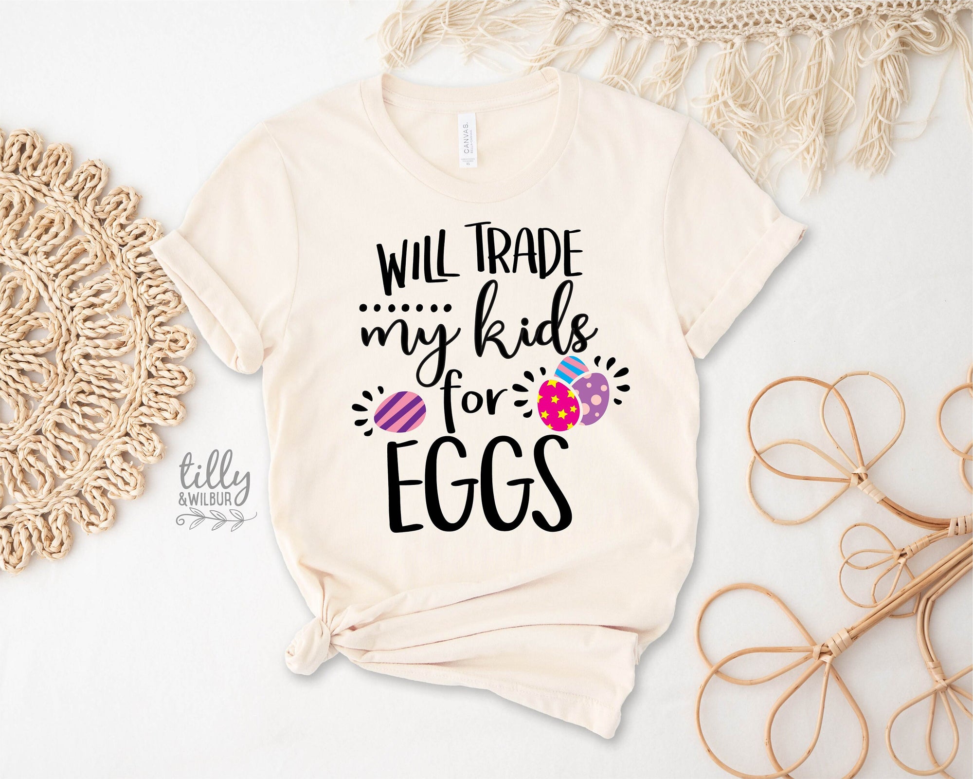 Funny Easter T-Shirt, Will Trade My Kids For Eggs T-Shirt, Easter T-Shirt, Funny Mum T-Shirt, Funny Easter Gift, Chocolate Lover T-Shirt