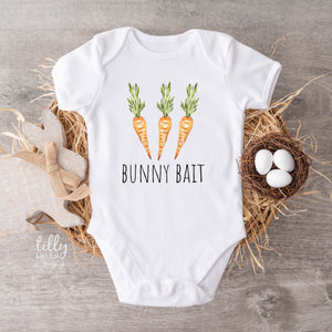 Bunny Bait Easter Baby Bodysuit, Funny Easter Baby Bodysuit, Newborn Easter Gift, Watercolour Easter Outfit, Baby's 1st Easter, Bunny Rabbit