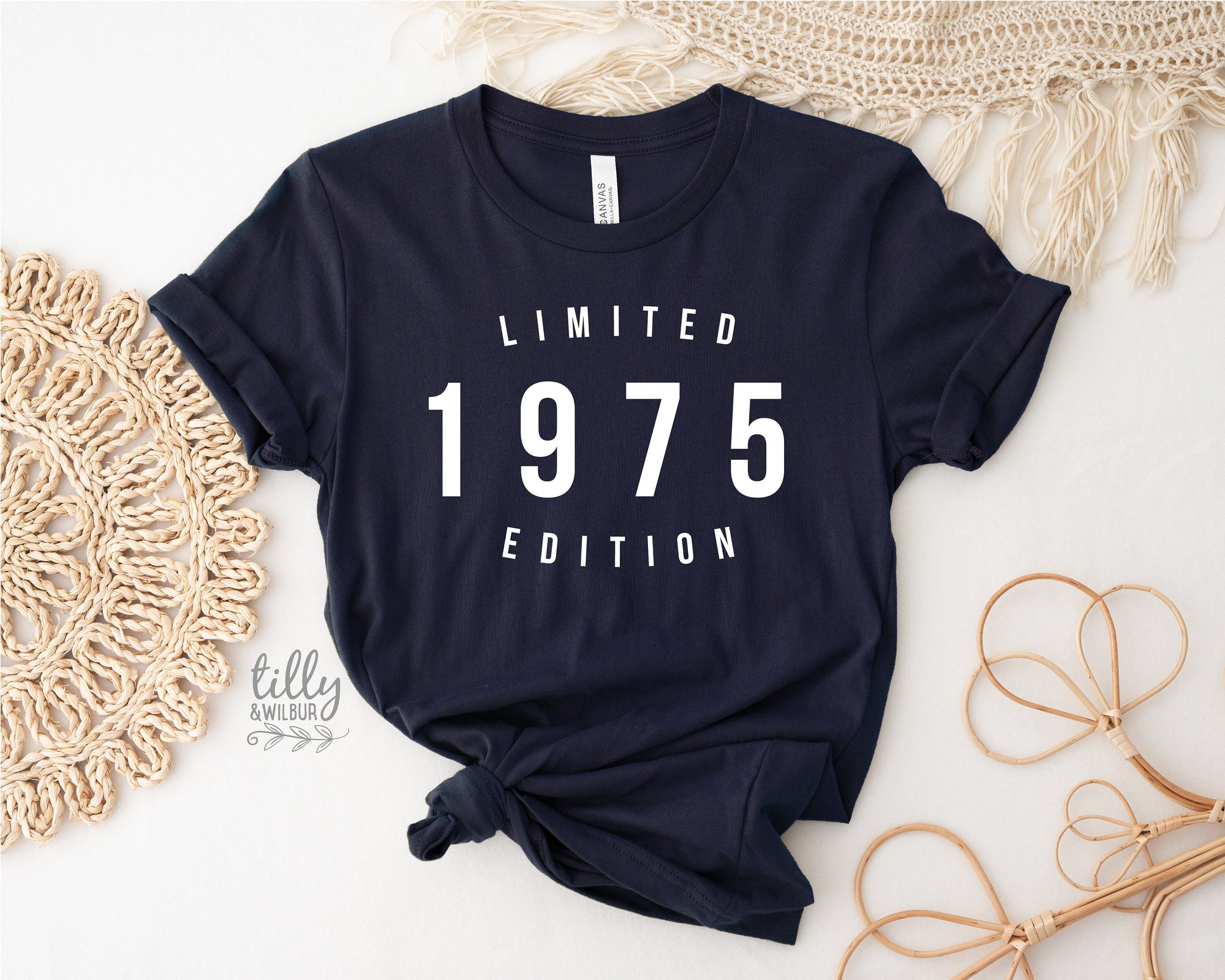 Limited Edition Birthday T-Shirt With Personalised Year, Navy Limited Edition T-Shirt, Personalised Birthday T-Shirt, Women's Birthday Shirt