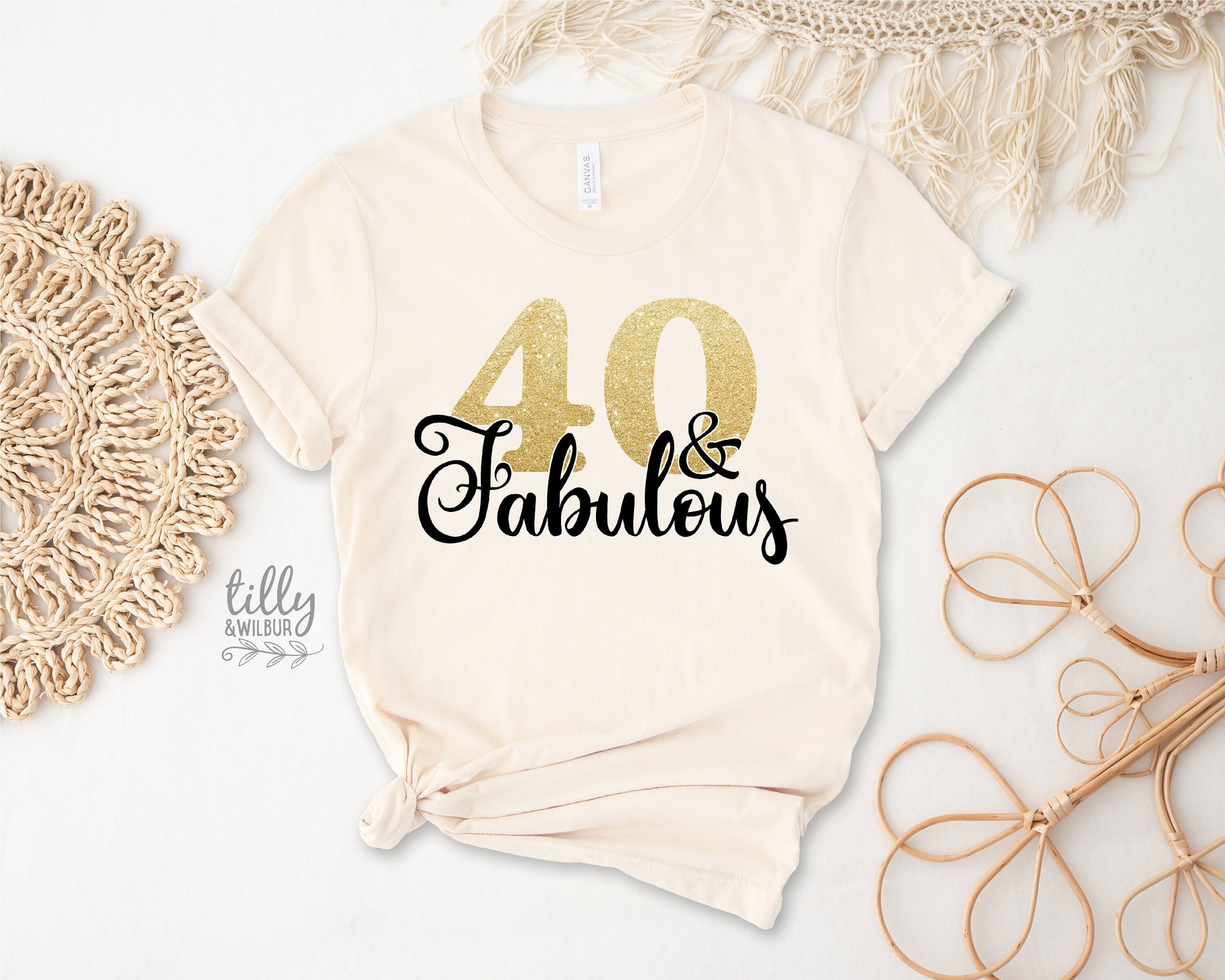 40 And Fabulous T-Shirt, Forty And Fabulous T-Shirt, Women's 40th Birthday T-Shirt, Women's 40th Birthday Gift, Fortieth T-Shirt, Fortieth