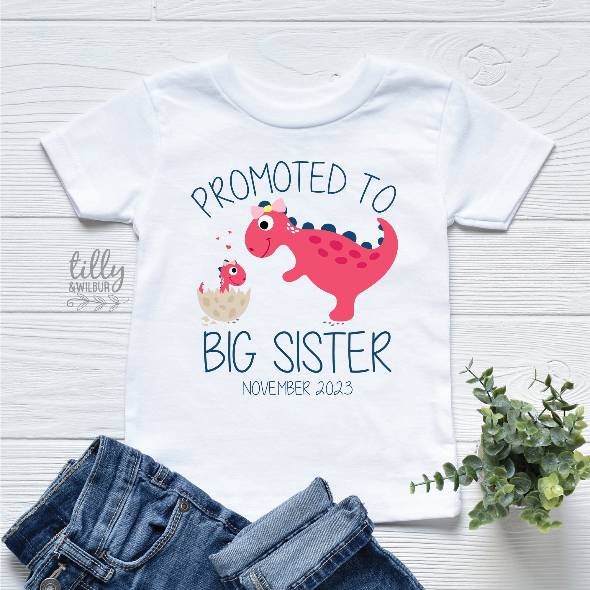Big Sister T-Shirt, Promoted To Big Sister T-Shirt, Big Sister Shirt, I'm Going To Be A Big Sister, Pregnancy Announcement, Dinosaur Tee