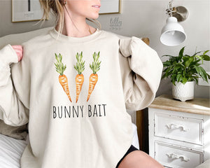 Easter Jumper, Bunny Bait Sweatshirt, Easter Bunny Sweatshirt, Easter Egg Hunt, Easter Gift, Women's Easter Crew Neck, Easter Pullover