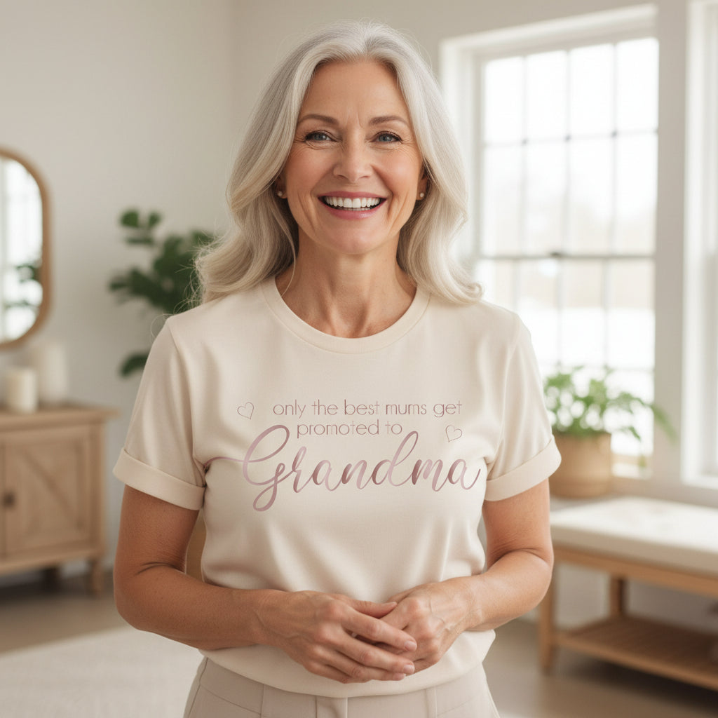 Only The Best Mums Get Promoted To Grandma T-Shirt, Grandmother T-Shirt, Grandchild Gift, Gran Gift, Grandparents T-Shirt, Promoted To Gran