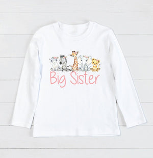 Big Sister T-Shirt, Baby Safari Animals, Promoted To Big Sister Shirt, Big Sis Tee, Pregnancy Announcement, I'm Going To Be A Big Sister