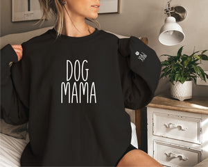 Dog Mama Sweatshirt With Date And Name On Sleeve, Dog Mama Est Sweatshirt, Mothers Day Gift, Personalised Mum Gift, Dog Mum Life Jumper,
