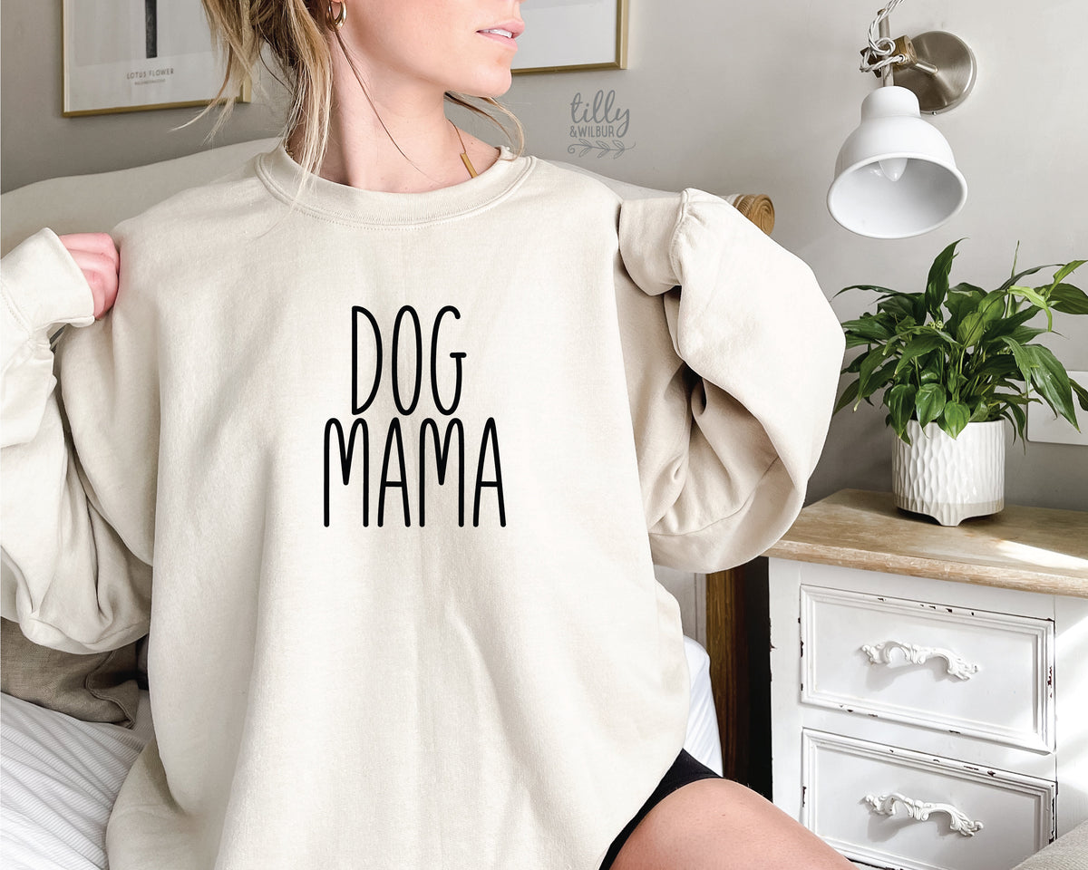 Dog Mama Sweatshirt, Dog Mama Est Sweatshirt, Mothers Day Gift, Mother&#39;s Day Gift, Personalised Mum Gift, Mum Life Jumper, New Mum Gift