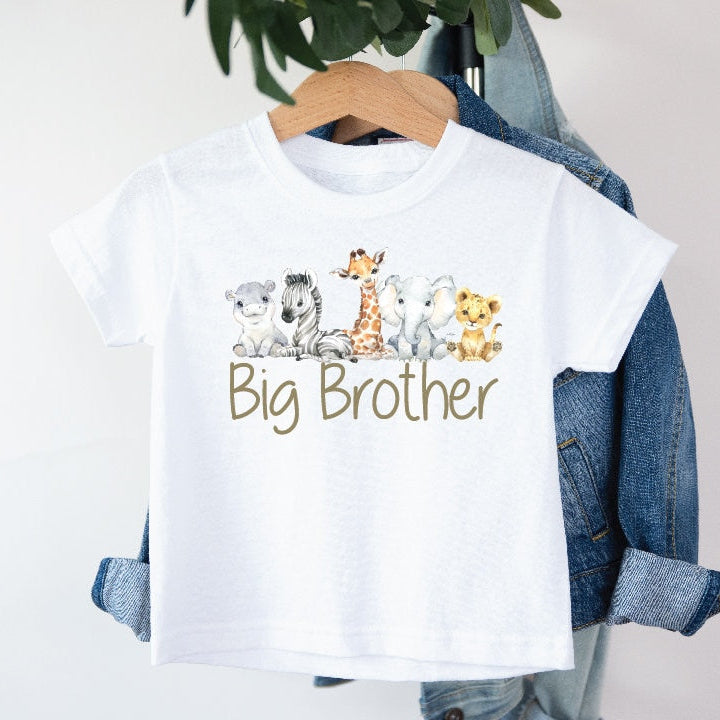 Big Brother T-Shirt, Baby Safari Animals, Promoted To Big Brother Shirt, Big Bro Tee, Pregnancy Announcement, I&#39;m Going To Be A Big Brother