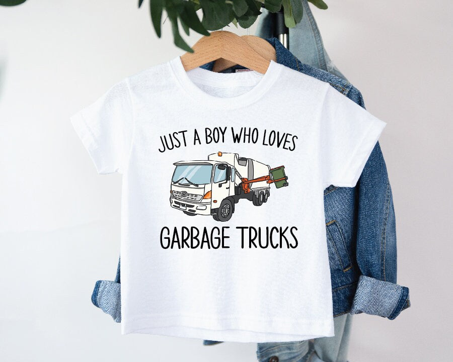 Just a Boy Who Loves Garbage Trucks T-Shirt, Garbo T-Shirt, Rubbish Truck T-Shirt