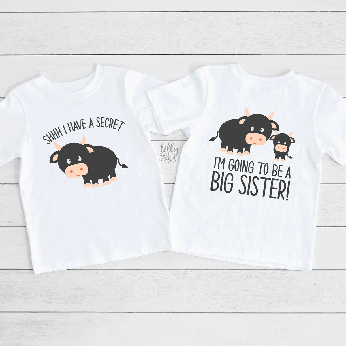 Big Sister T-Shirt, I&#39;ve Got A Secret, I&#39;m Going To Be A Big Sister T-Shirt, Front And Back Design, Pregnancy Announcement, Big Sis Shirt