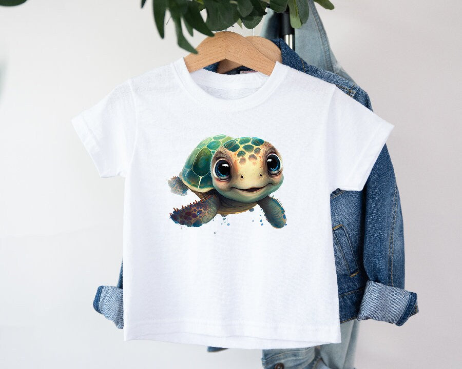 Watercolour Sea Turtle T-Shirt, Cute Sea Turtle Bodysuit, Ocean Animals, Tortoise Shirt, Turtle Gift, Turtle Lovers, Turtle Party, All Sizes