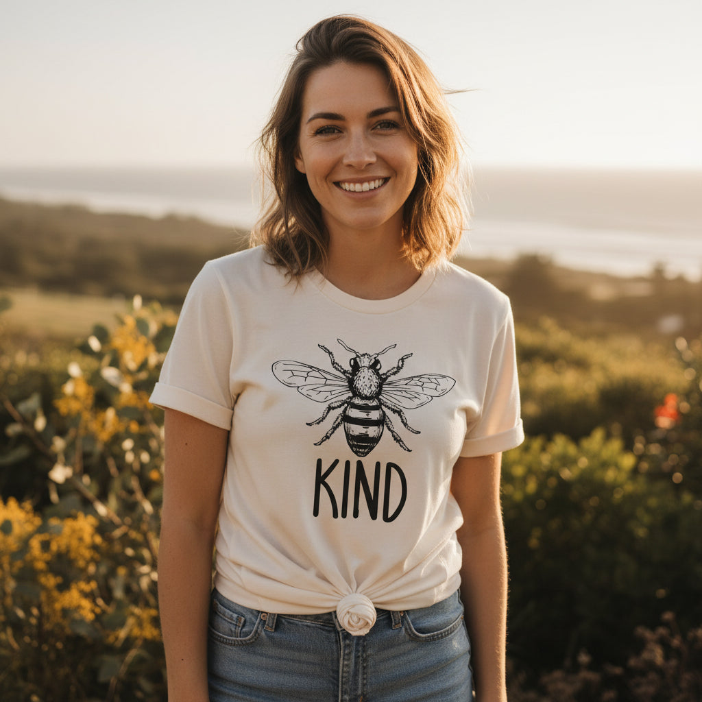 Be Kind Women's T-Shirt, Be Kind T-Shirt, Kindness T-Shirt, Inspirational Quotes Tees, Kindness Matters Clothing, Gift For Her, Bee T-Shirt