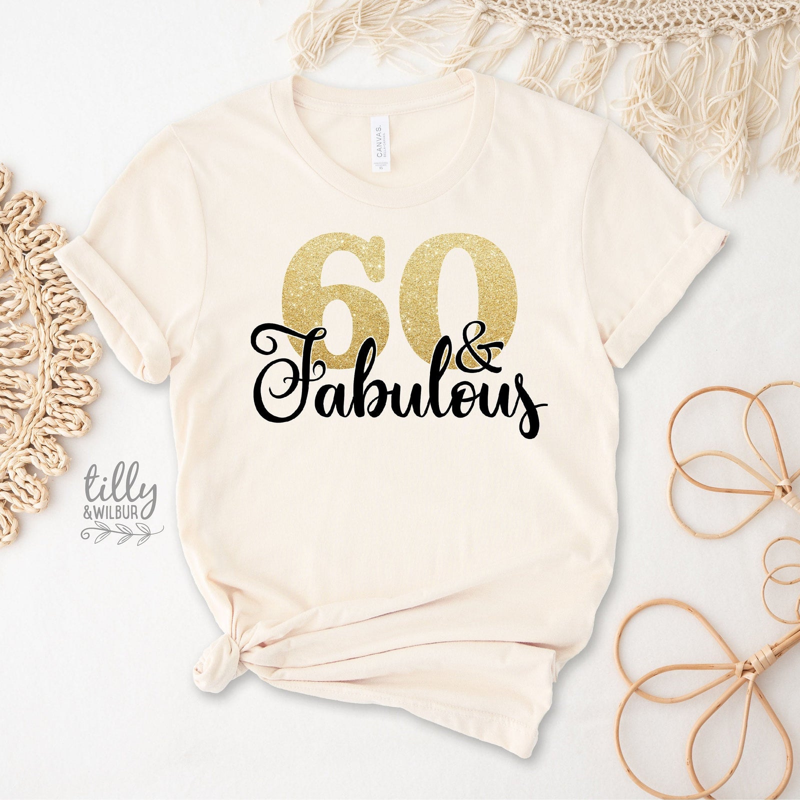 60 And Fabulous T-Shirt, Sixty And Fabulous T-Shirt, Women's 60th Birthday T-Shirt, Women's 60th Birthday Gift, Six T-Shirt, Sixtieth Gift
