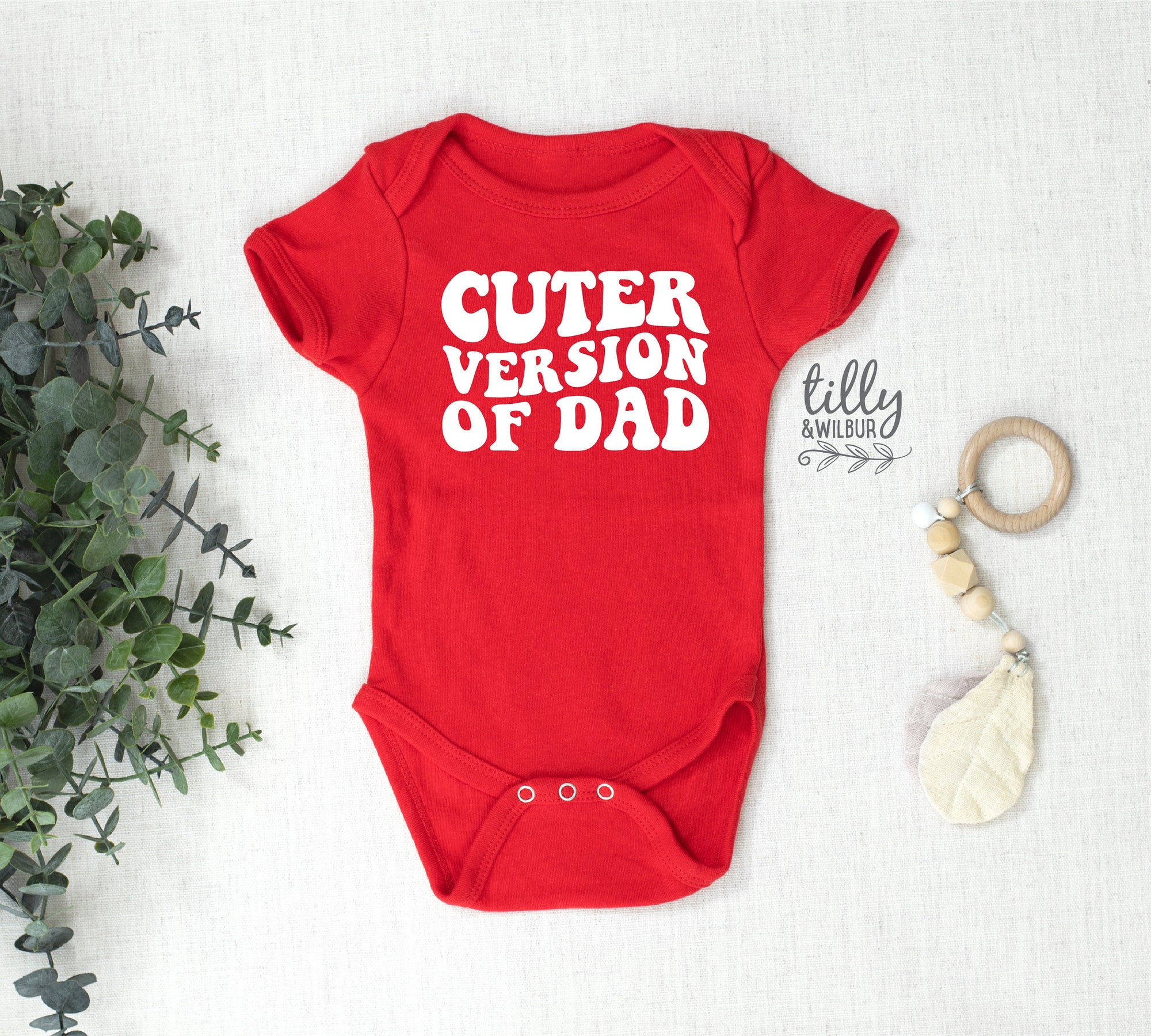 Cuter Version of Dad, Father's Day Bodysuit, Baby Outfit, Fathers Day Baby Gift, Funny Dad, Baby Gift, Unisex Baby Clothing, Cute Baby