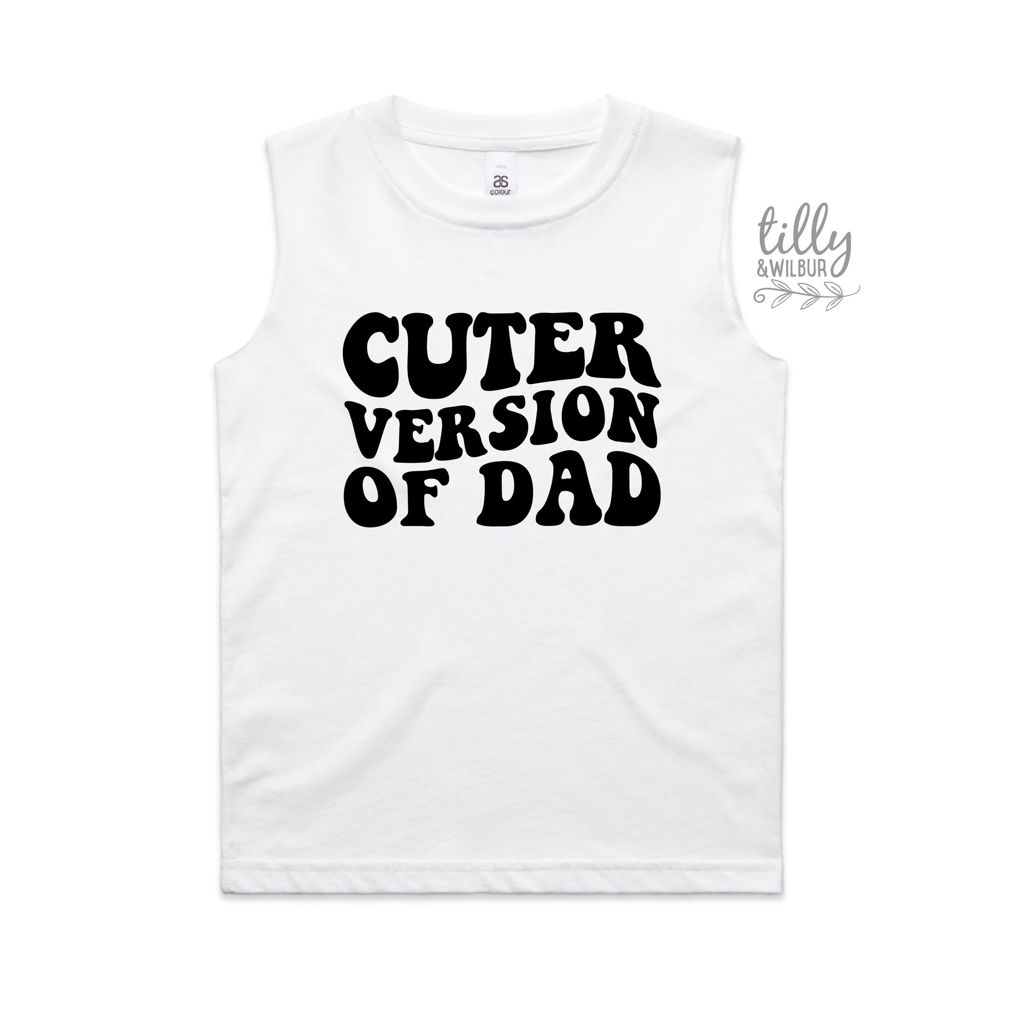 Cuter Version of Dad, Father's Day Singlet Tank, Kids Outfit, Fathers Day Gift, Funny Dad, Kid's clothing, Cute kids, Cuter Than Dad