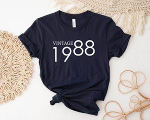Vintage Birthday T-Shirt With Personalised Year, Limited Edition Birthday T-Shirt, Personalised Birthday T-Shirt, NAVY