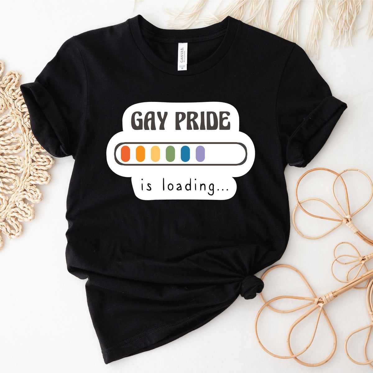 Pride T-shirt, Gay Pride Is Loading T-shirt,  Mardi Gras T-shirt, Self Expression T-shirt, LQBTQIA T-shirt, Rainbow T-shirt, Pride Colours