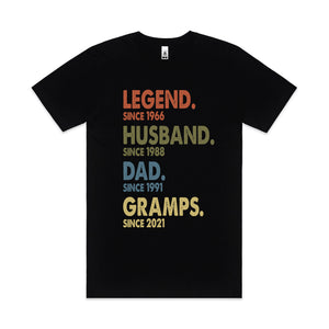 Personalised Legend Husband Dad Grandpa T-Shirt, Legend Husband Daddy Grandpa Customised Shirt, Father's Day TShirt, Pregnancy Announcement