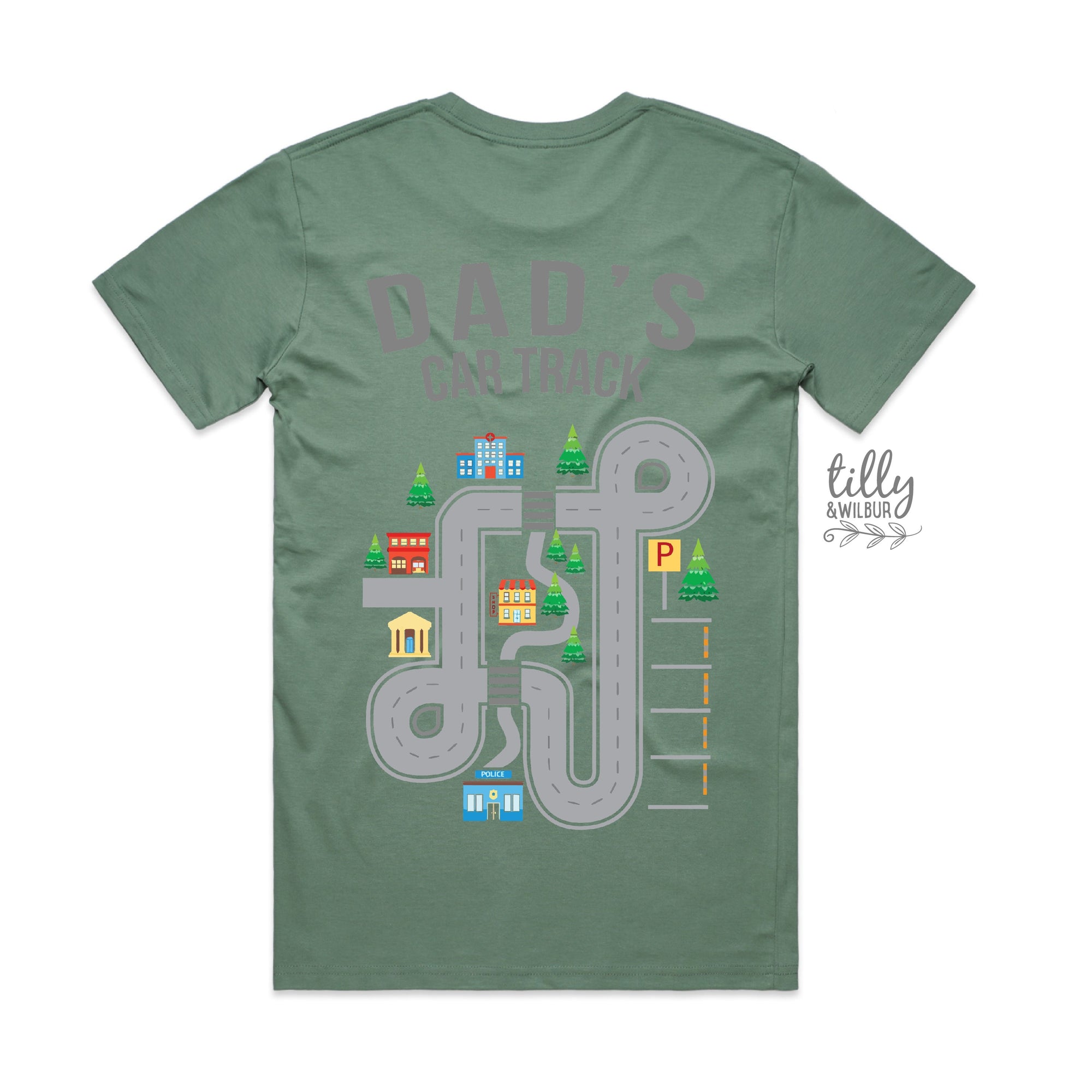 Daddy's Car Track T-Shirt, Dad's Car Track T-Shirt, Cars On Daddy's Back, Father and Son, Funny Fathers Day Gift, Racing Dad, Mechanic Dad