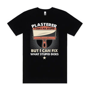 Plasterer T-Shirt, Tradie T-Shirt, Plasterer I Can't Fix Stupid But I Can Fix What Stupid Does T-Shirt, Funny Plasterer T-Shirt