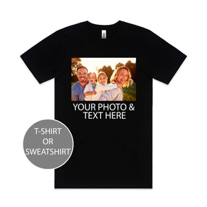 Personalised Photo T-Shirt, Custom T-Shirt With Photo, Family Photo T-Shirt, Custom Text T-Shirt Graphic, Family Custom Photo, Custom Saying
