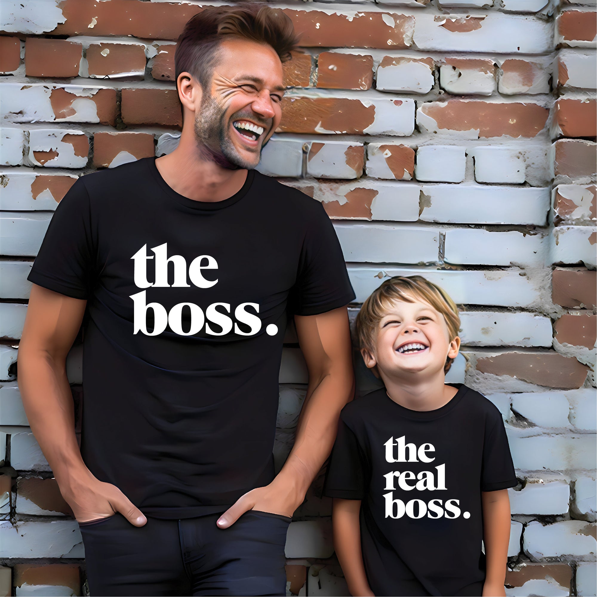 The Boss The Real Boss Father Son Matching Shirts, Matching Dad And Baby, Matching Dad And Kid, Father's Day Gift, Newborn Gift, New Dad
