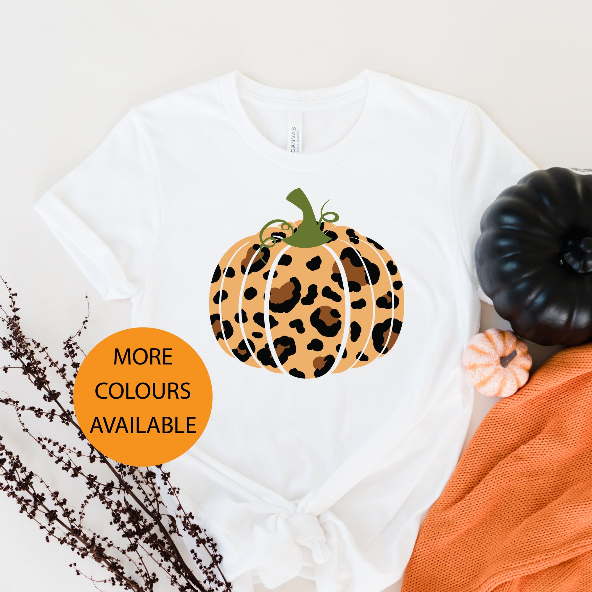Pumpkin T-Shirt, Halloween T-Shirt, Leopard Print Pumpkin T-Shirt, Halloween Costume, Halloween T-Shirt For Women, Funny Halloween Shirt