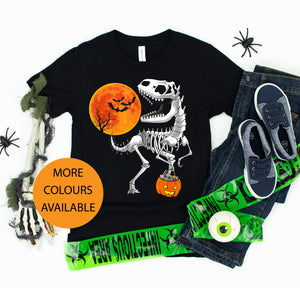 Halloween T-Shirt, Dinosaur T-Shirt, Dinosaur Skeleton T-Shirt, Dinosaur Halloween T-Shirt, Fancy Dress T-Shirt, Halloween Gift