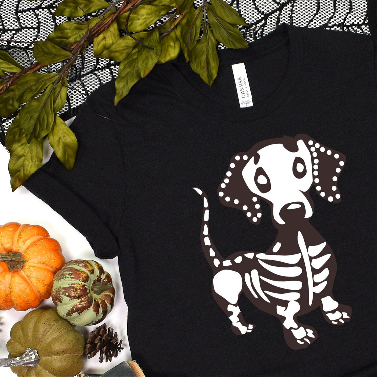 Dachshund T-Shirt, Halloween T-Shirt, Halloween T-Shirt With Sausage Dog, Women&#39;s Fancy Dress Shirt, Halloween Outfit, Dachshund Xray