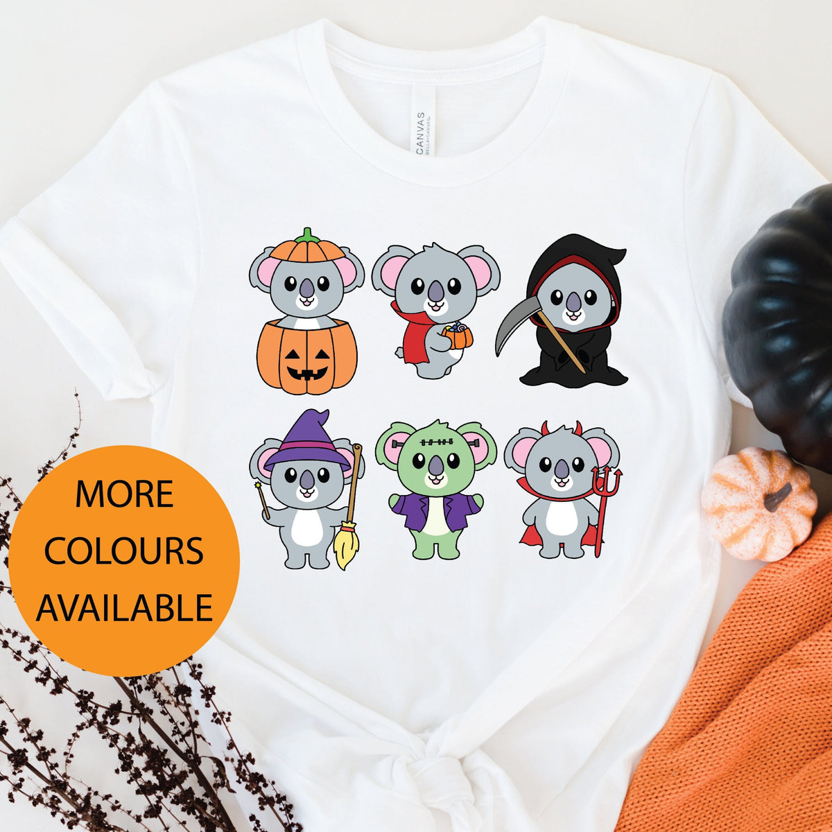 Koala Halloween T-Shirt, Halloween T-Shirt, Halloween T-Shirt With Koalas, Women&#39;s Fancy Dress Shirt, Halloween Outfit, Aussie Halloween