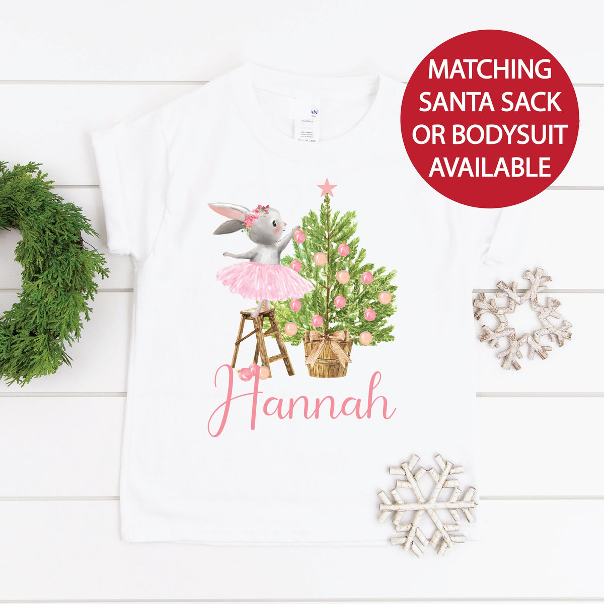 Christmas Ballerina Bodysuit, Ballerina Christmas Bodysuit, Ballet Christmas Gift, Matching Santa Sack, Christmas Keepsake, Ballerina Outfit