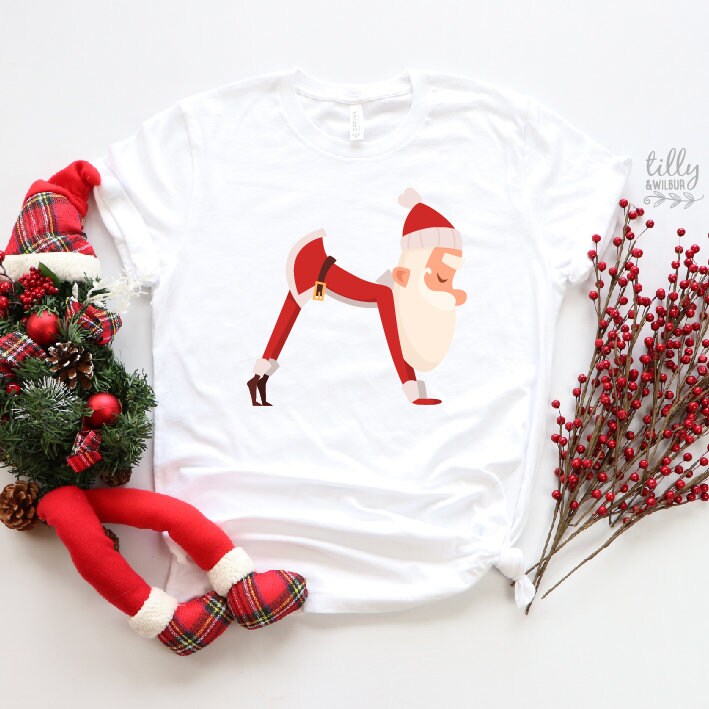 Yoga Santa T-Shirt, Yoga Christmas T-Shirt, Funny Yoga T-Shirt, Santa Yoga T-Shirts, Family Christmas T-Shirts, Matching Family Yoga Tees