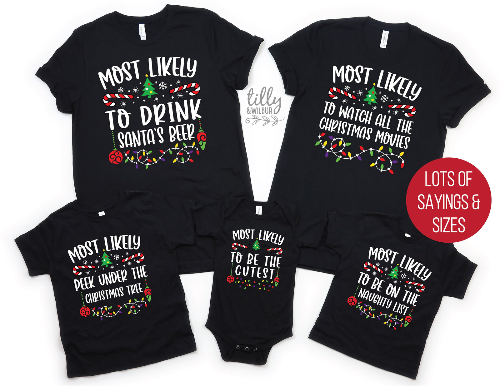 Matching Family Christmas T-Shirts, Most Likely To T-Shirts, Christmas Pyjamas, Funny Christmas T-Shirts, Matching Family Christmas Gifts