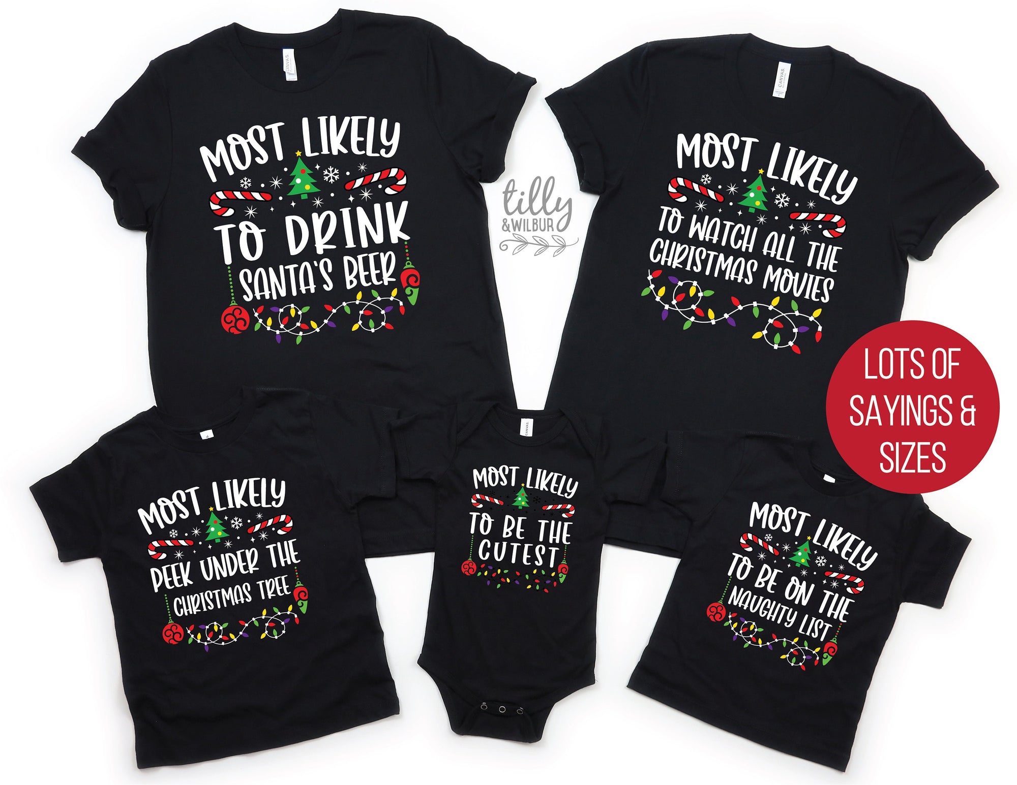 Matching Family Christmas T-Shirts, Most Likely To T-Shirts, Christmas Pyjamas, Funny Christmas T-Shirts, Matching Family Christmas Gifts