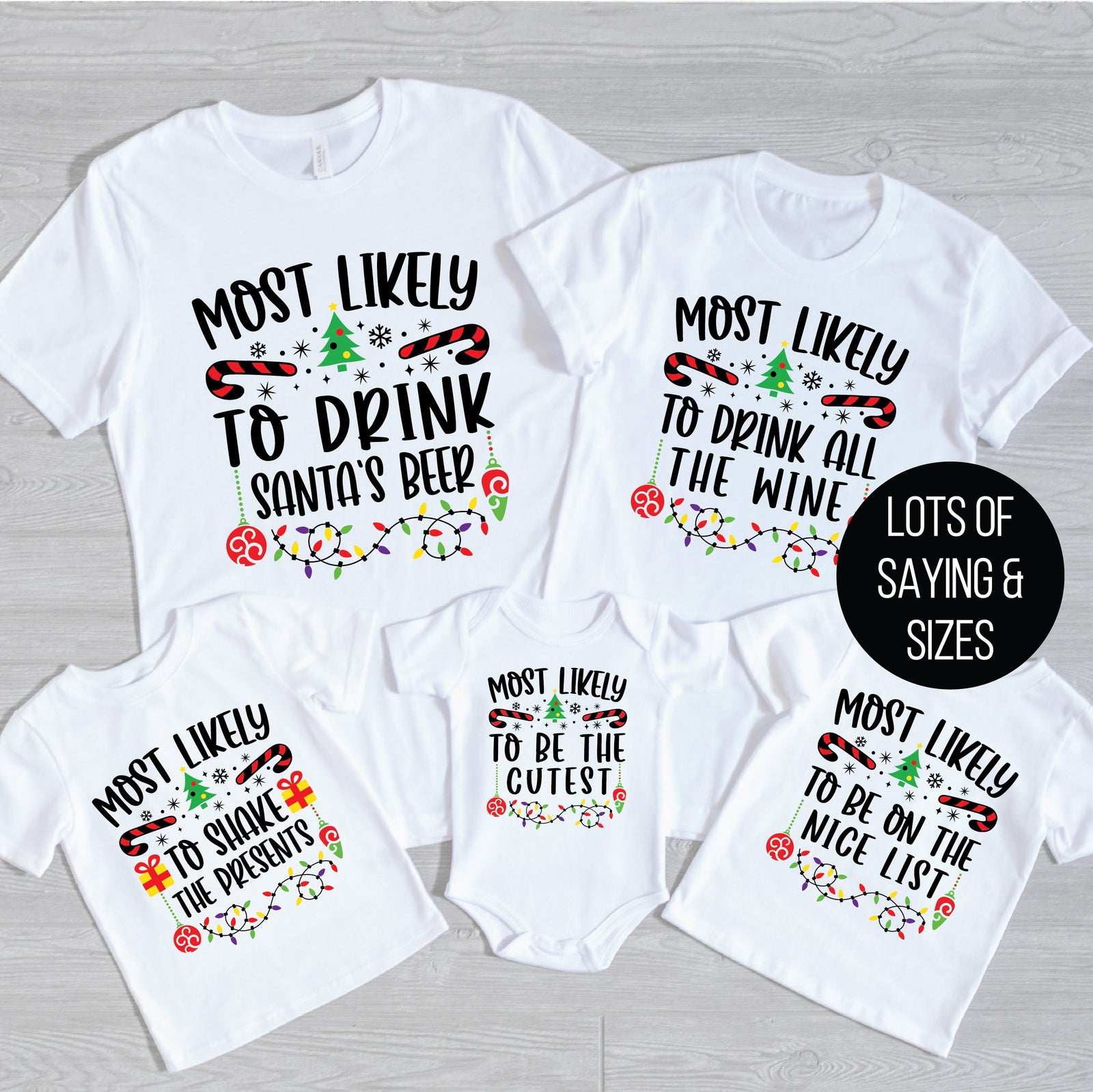 Matching Family Christmas T-Shirts, Most Likely To T-Shirts, Christmas Pyjamas, Funny Christmas T-Shirts, Matching Family Christmas Gifts