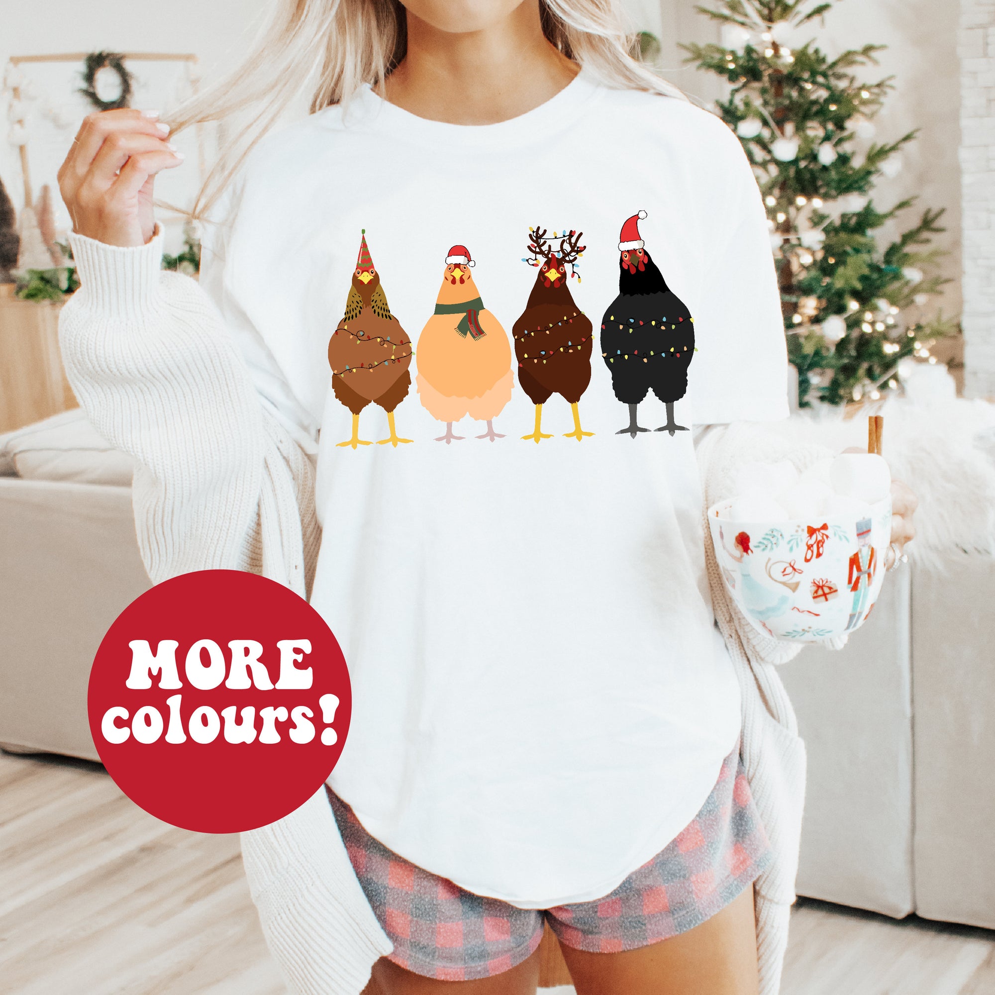 Christmas Chickens T-Shirt, Chicken T-Shirt, Christmas Chook T-Shirt, Chicken Christmas T-Shirt, Women's T-Shirt, Chicken Lovers T-Shirt