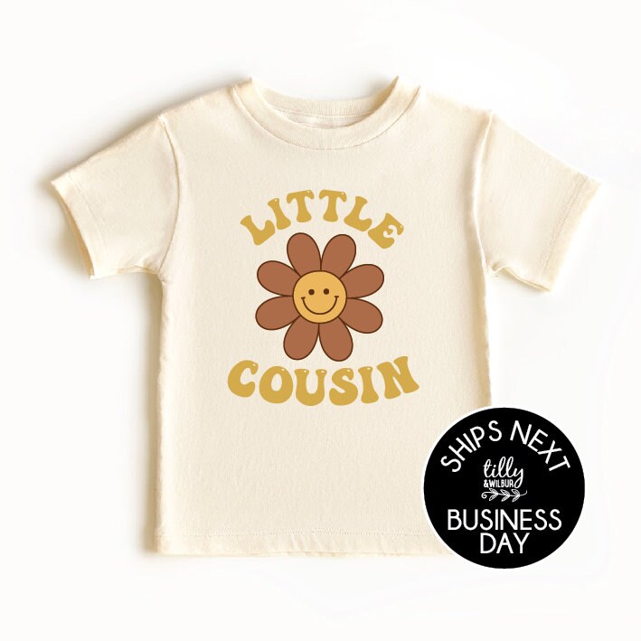 Little Cousin T-Shirt, Retro Smiley Flower, I'm Going To Be A Big Cousin T-Shirt, Pregnancy Announcement, Lil Cousin Shirt, Cousin Gift, Cuz