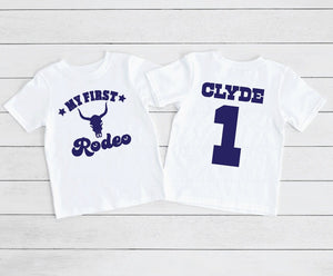Personalised My First Rodeo T-Shirt, One Personalised Boys 1st Birthday T-Shirt, 1st Birthday Gift, First Birthday Tee, Cake Smash Outfit