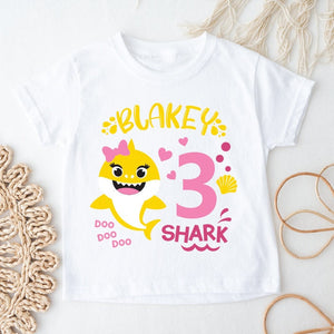 Personalised Birthday T-Shirt, Shark Birthday T-Shirt, 3rd Birthday T-Shirt, Third Birthday T-Shirt, 3 Birthday T-Shirt, Shark Party Theme