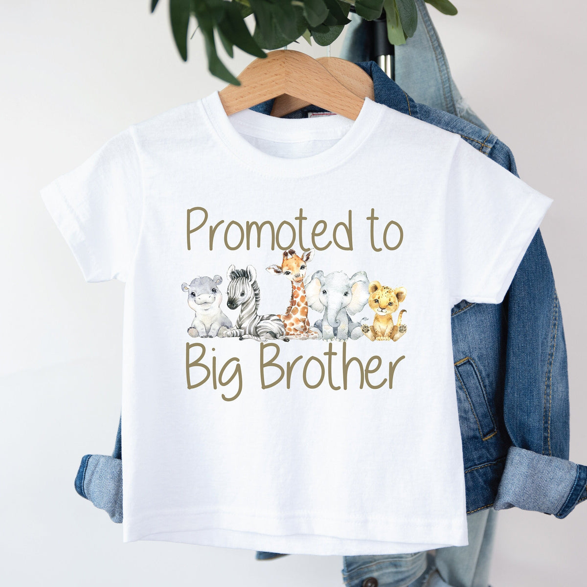 Promoted To Big Brother T-Shirt, Baby Safari Animals, Big Brother Shirt, Big Bro Tee, Pregnancy Announcement, I&#39;m Going To Be A Big Brother
