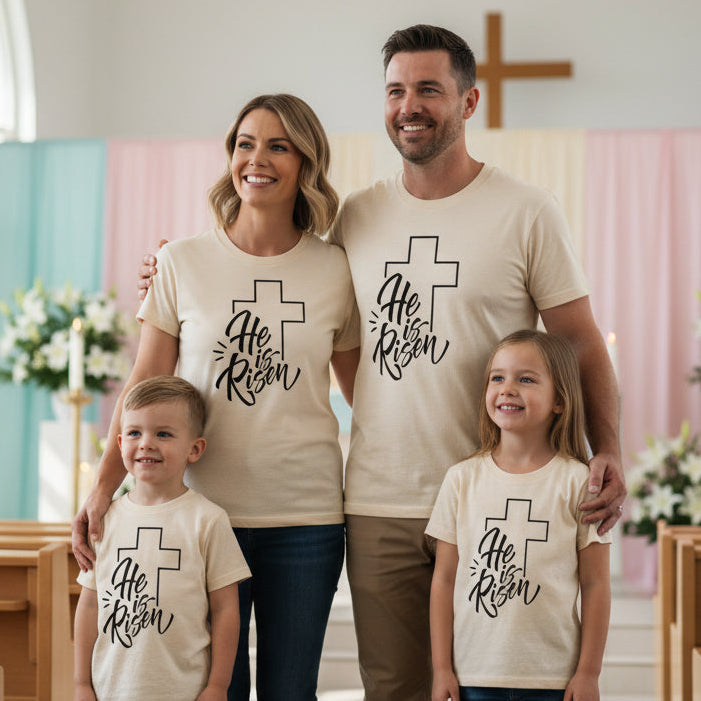 He Is Risen T-Shirt, Easter T-Shirt, Resurrection Sunday, Christian T-Shirt, Jesus T-Shirt, Matthew 28:6, Easter Bible Verse, Faith