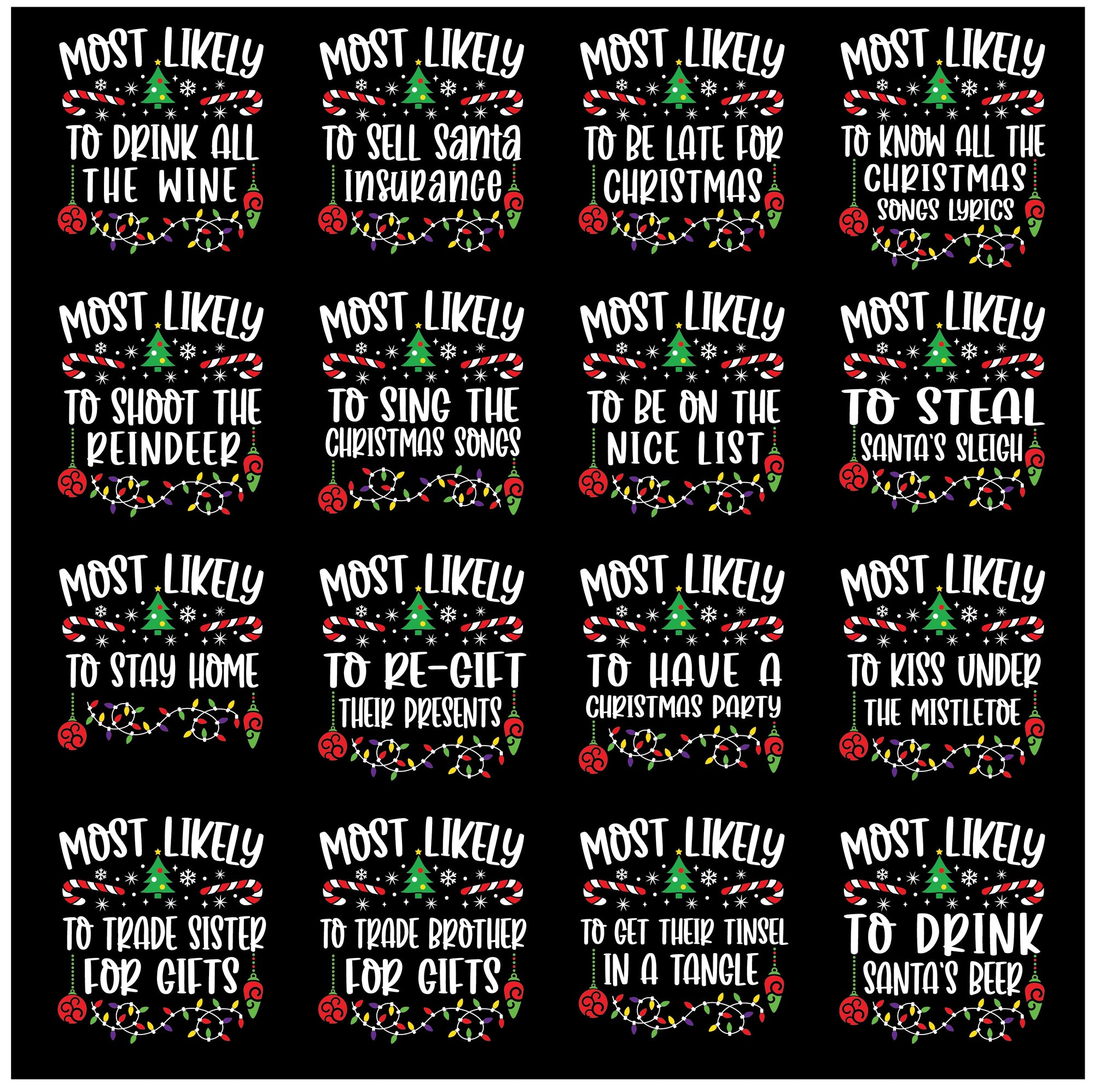 Most Likely To Matching Family Christmas T-Shirts