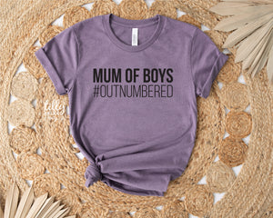 Mum Of Boys #Outnumbered T-Shirt