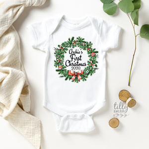 Personalised First Christmas Baby Bodysuit