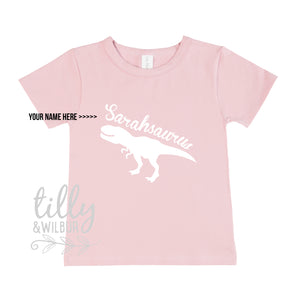 Personalised Dinosaur T-Shirt For Girls