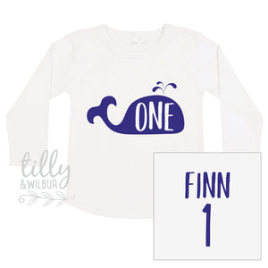 Personalised Whale Birthday Long Sleeve T-Shirt