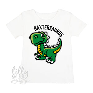 Personalised Dinosaur T-Shirt For Boys
