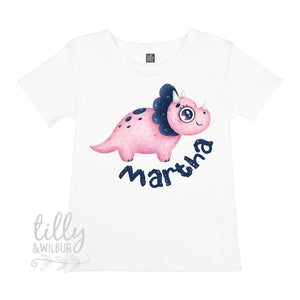 Personalised Dinosaur T-Shirt For Girls