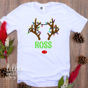 Personalised Rudolph The Red Nosed Reindeer T-Shirt For Men