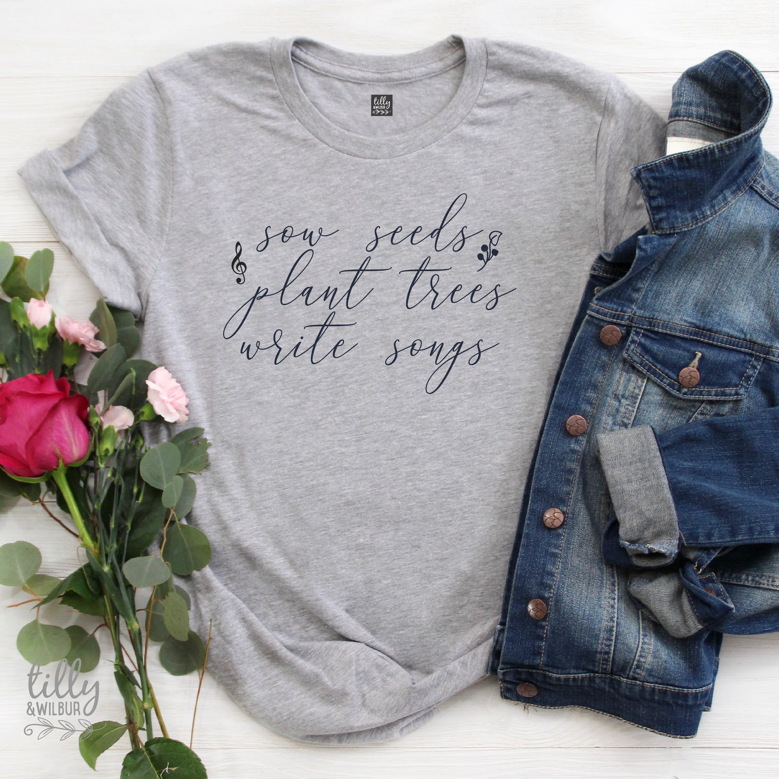 Sow Seeds Plant Trees Write Songs Women's T-Shirt